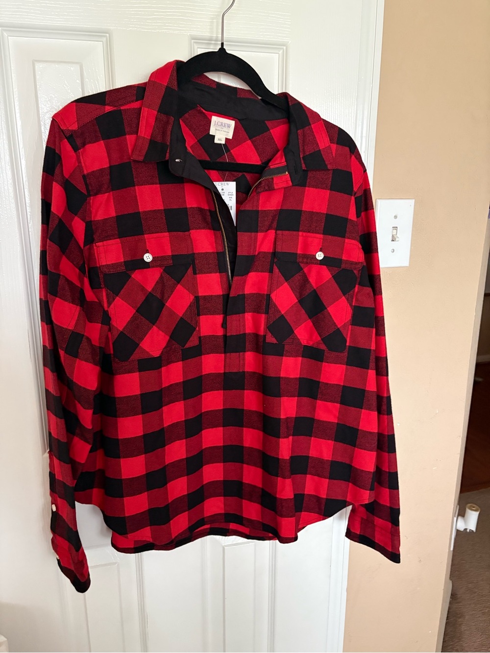 J. Crew Red & Black Buffalo Plaid Flannel Shirt